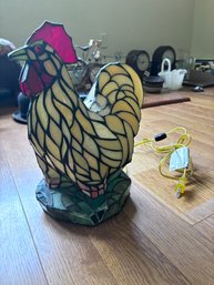 Fabulous Stained Glass Rooster Lamp (DR)