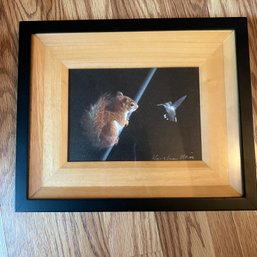 Framed Print With Squirrel And Hummingbird (BR 1)