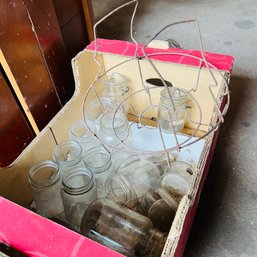 Vintage Canning Jars And Wire Jar Lift