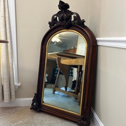 Stunning Vintage Possibly Antique Walnut Cathedral Mirror  40' Tall (Kitchen)