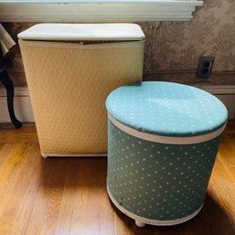 Vintage Hampers/Storage Bins With Towels (Spare Room)