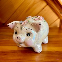 Vintage ANN SHAFFER Bejeweled Piggy Bank (DR)