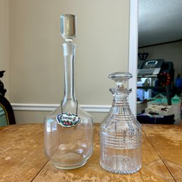 Pair Of Vintage Glass Decanters (BR)