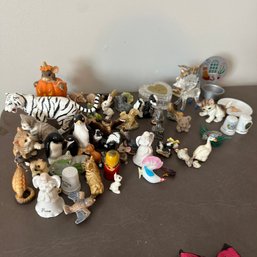 Fun Assortment Of Tiny Animals & Trinkets - Glass, Pewter, Wood, & More (LR)