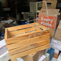 Wire Basket & Wooden Crate (NK)