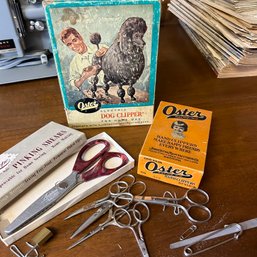 Mixed Lot Of Vintage Scissors And Animal Clippers (basement)