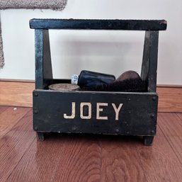 Vintage Shoe Polish Carrier, Wood, Joey (DR)