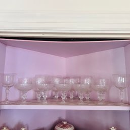 Shelf Lot: Vintage Glass Stemware (Dining Room)
