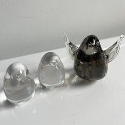 Set Of Three Glass Birds (LL)