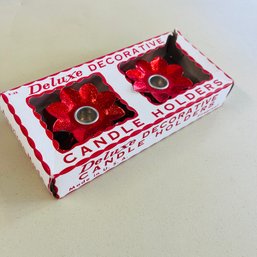 Vintage Red Decorative Candle Holders
