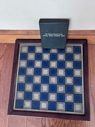 Immaculate Civil War Themed Chess Board With Individual History Of Pieces Cards (DR)