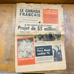 Vintage Newspaper Ephemera Le Canada Francias From 1969 (Basement Workshop Table)