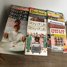 Vintage Magazines Including Story Of Life, Wrestling, Popular Science, Esquire, & More (HW)