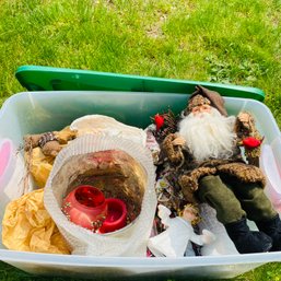 Large Bin Of Assorted Christmas Decorations And Angels No. 1