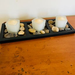 Votive Candles On Tray (Dining Room)
