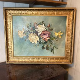 Floral Painting In Gold Frame (Laundry Room)