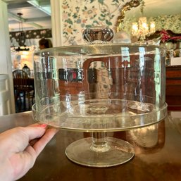 Lovely Large Glass Lidded Cake Plate (DR)