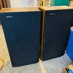 Pair Of Large Boston Acoustics A150 K018433 Floor Speakers With Wood Finish (Basement Rear)