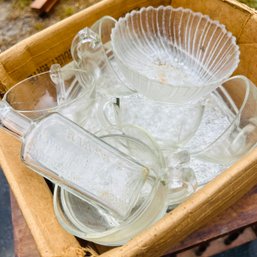 Glass Cups And Triangle Snack Plates