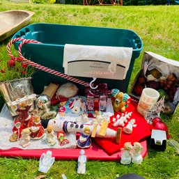 Large Bin Of Assorted Christmas Decorations No. 2