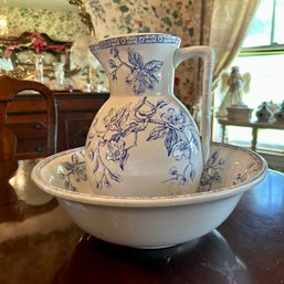 Vintage Ceramic Pitcher & Basin (DR)