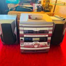 GPX Stereo System With Turntable, Tuner, Cassette Player, Speakers & Remote (LR)