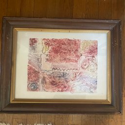 Framed & Matted Abstract Art Print With Wood Frame (BR)