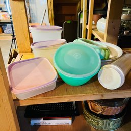 Vintage Pink And Green Tupperware, Pfaltzgraff 3 Qt. Bowl And Other Items (Zone 2)