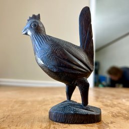 Gorgeous Vintage Carved Wooden Rooster (BR)