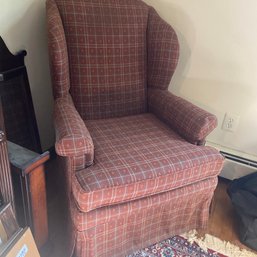 Classic Plaid Patterned Wingback Chair From Eastern Furniture (BR)