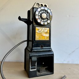 Amazing Vintage Rotary Pay Phone! Hingham MA Riverview (IS) ~No Phone Receiver~