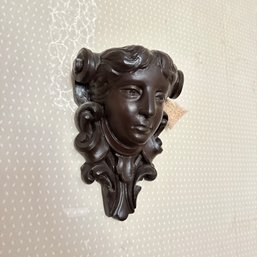 Beautiful Vintage Painted Clay Face Wall Decor  (MB)