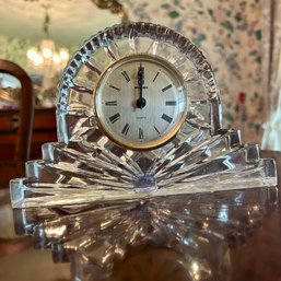 Vintage Lead Cut Crystal Mantel Clock (DR)