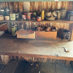 Two Shelves Full Of Vintage Food Tins, Packages, And More! (Zone 1)