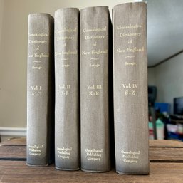 Vintage 4 Volume Hardcover Book Set 'GENEALOGICAL DICTIONARY OF NEW ENGLAND' (BR)