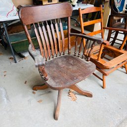 Vintage Wooden Bankers Chair