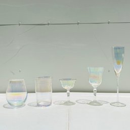 Box Of Assorted Iridescent Glassware (Pod)