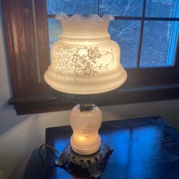 White 3 Way Gone With The Wind Style Hurricane Lamp (BR)