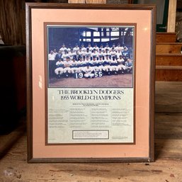 Framed Vintage '1955 Brooklyn Dodgers World Championship' Poster (barn)