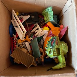 Vintage Toy Lot Including Tonka Motorcycles And Trailer, Fisher Price, Batmobile, And More (Zone 3)