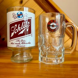 SHLITZ Beer And A&W Root Beer Glass Mugs (DR)