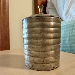 The Bombay Company Heavy Lidded Metal Jar (Upstairs)