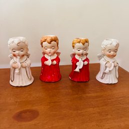 Set Of Four Vintage HICO Angel Candle Holders (BR 2)