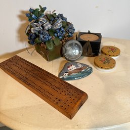Tabletop Assortment Including Sailboat Paperweight, Coasters, And More (Bsmt)