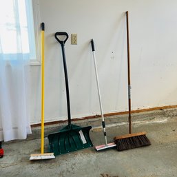 Brooms, Shovel And Squeegee (Garage)