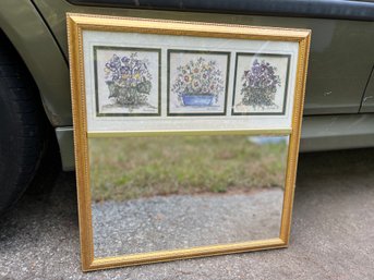 Wall Hanging Mirror And Floral Art Piece (BM)