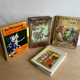 Book Lot: 'The New Wizard Of Oz' 1903Ed. 'Bambi' 1931Ed. 'A Christmas Carol' 1938Ed. Alice In Wonderland (IS)