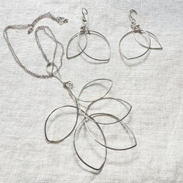 Sterling Silver Necklace And Earring Set By Sue Rosengard Jewelry Design (Tote, Boxed)