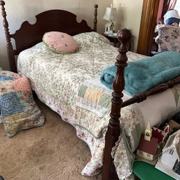 Vintage Solid Wood Queen Sized Bed, Has Wear (MB)