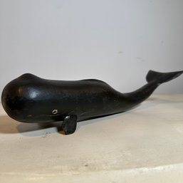 Handmade Wood Whale Sculpture By W. Friddell (Bsmt)